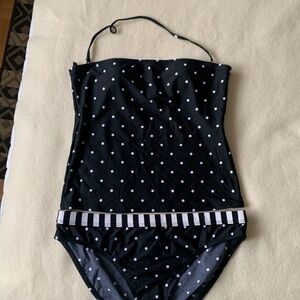 Talbots Black and White Polka Dot Swimsuit